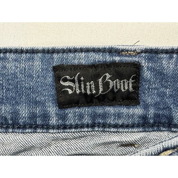 Rock 47 by Wrangler Men's Slim Boot Blue Stretch Denim Jeans - Size 39x30.5 - Picture 5 of 5